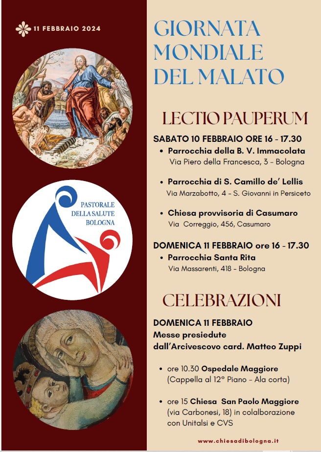 XXXII Giornata Mondiale del Malato: Lectio Pauperum e Celebrazioni
